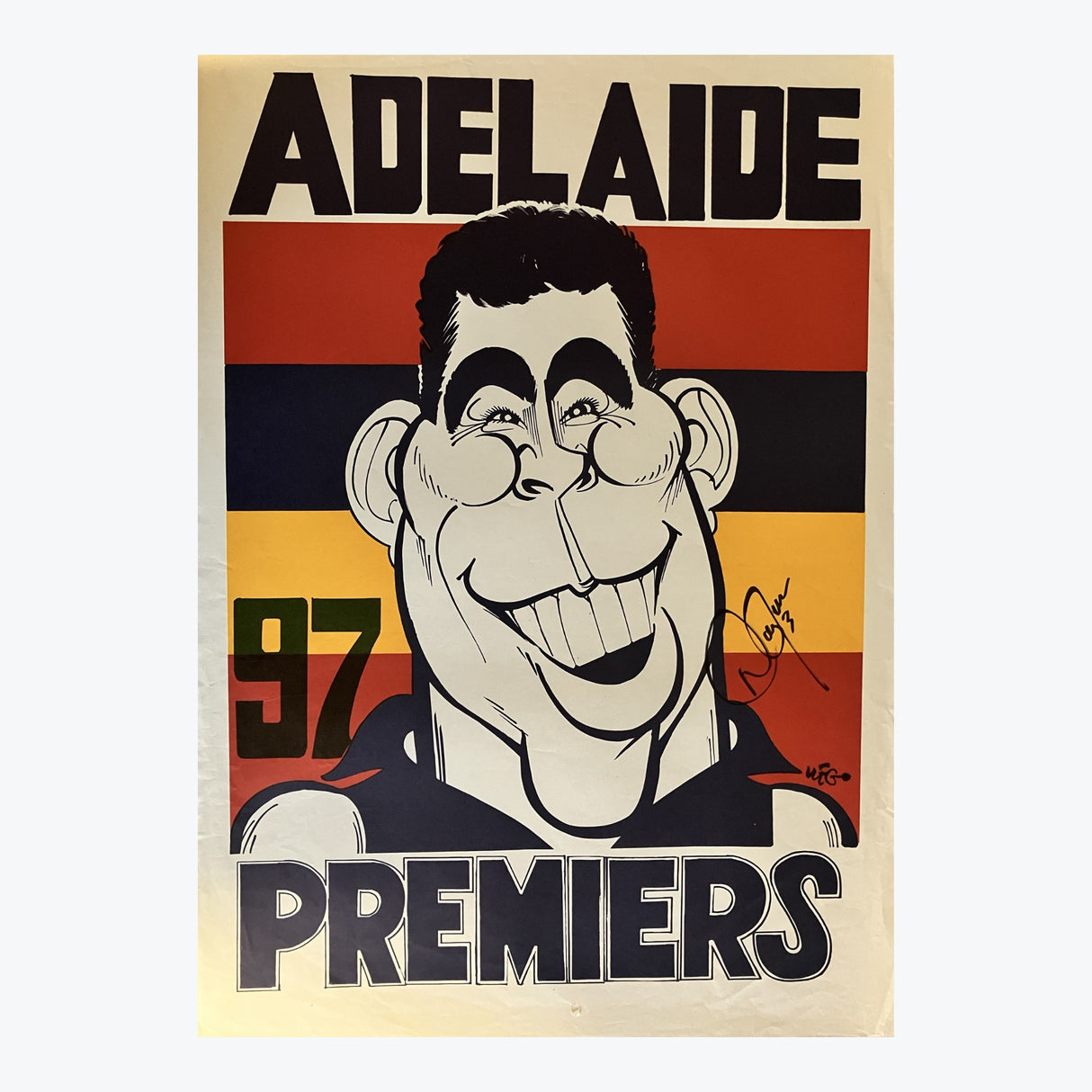 Adelaide Crows 1997 Signed WEG Premiers Poster