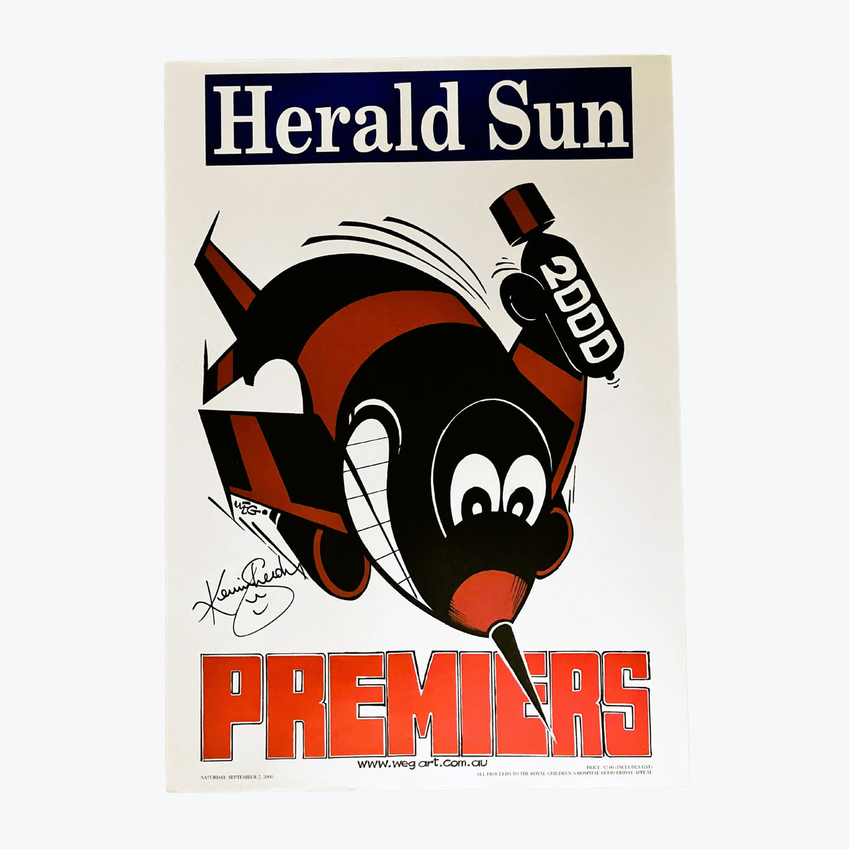 Essendon Bombers 2000 Signed WEG Premiership Poster