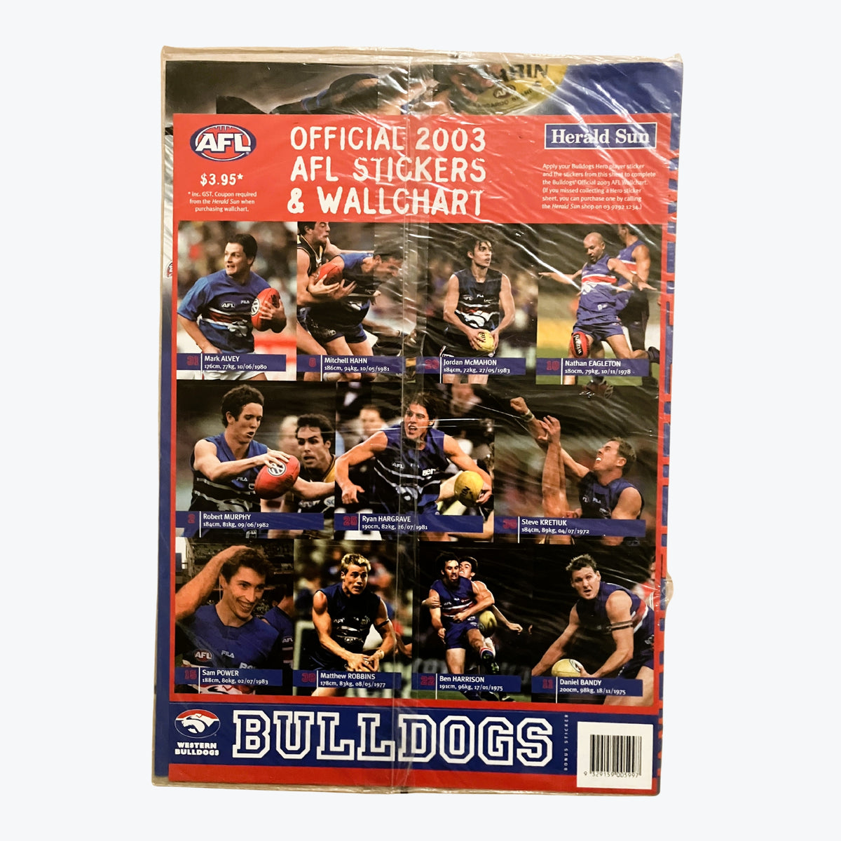 2003 Western Bulldogs Stickers and Wallchart