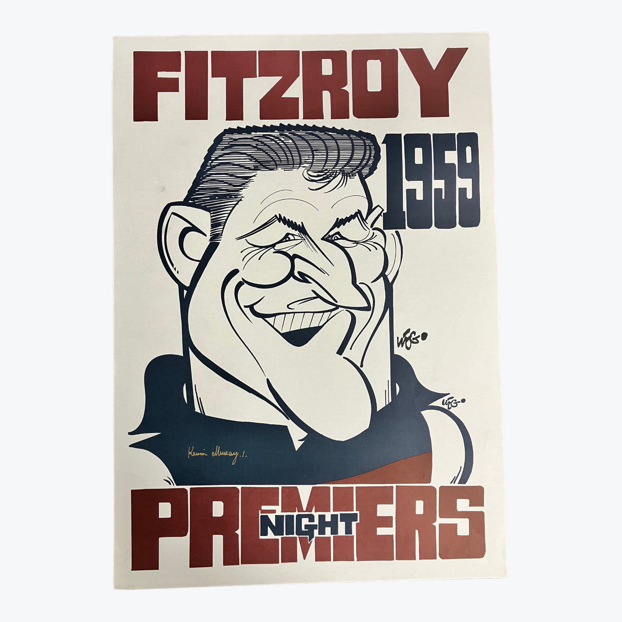 Fitzroy Lions 1959 Signed WEG Night Premiers Poster