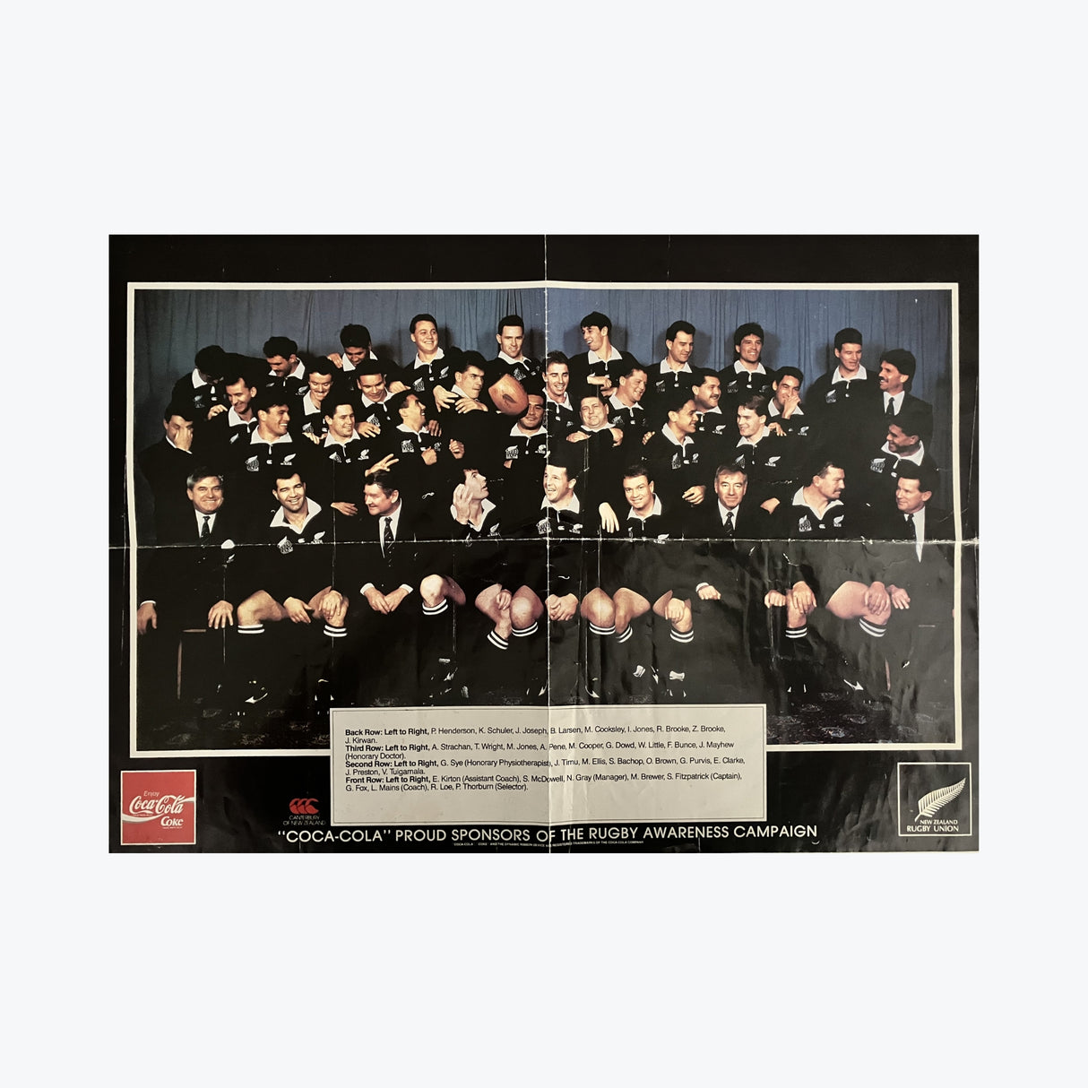 1991 New Zealand All Blacks World Cup Squad Photo