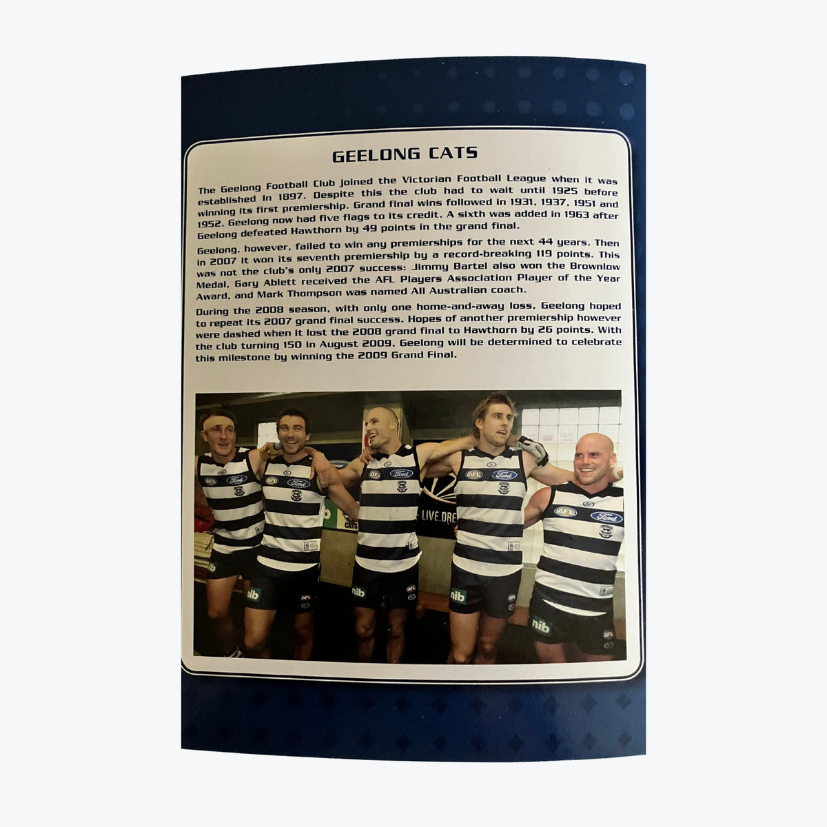 Geelong Cats 2009 AFL Premiers Collectors Stamps