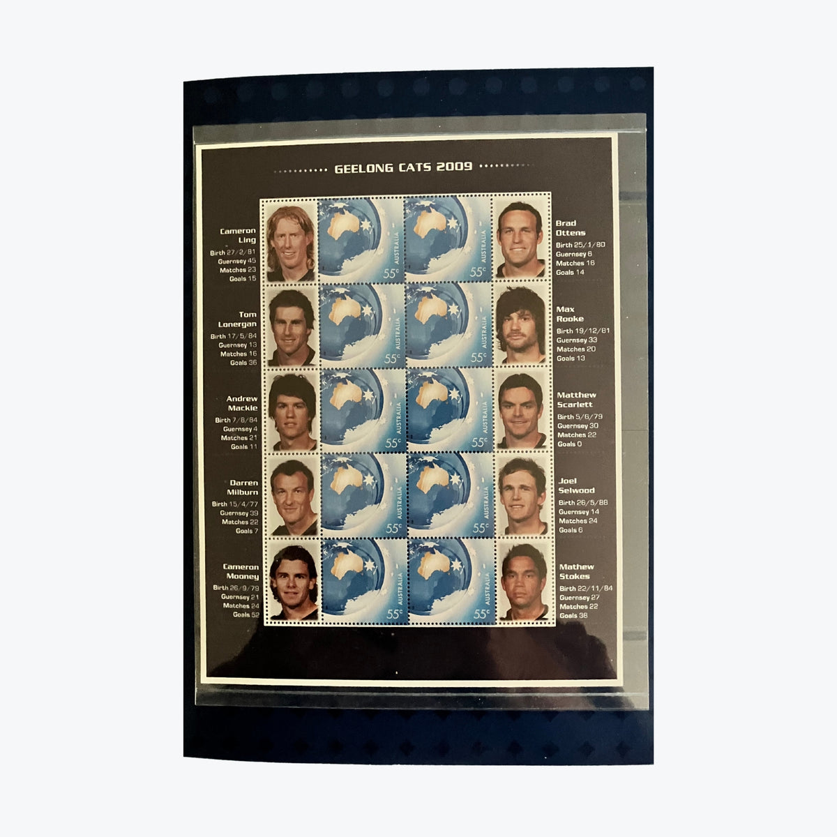 Geelong Cats 2009 AFL Premiers Collectors Stamps
