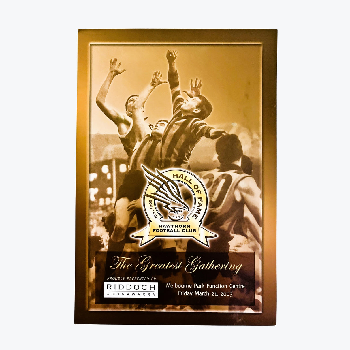 Hawthorn Hawks 2003 Hall of Fame Signed Program