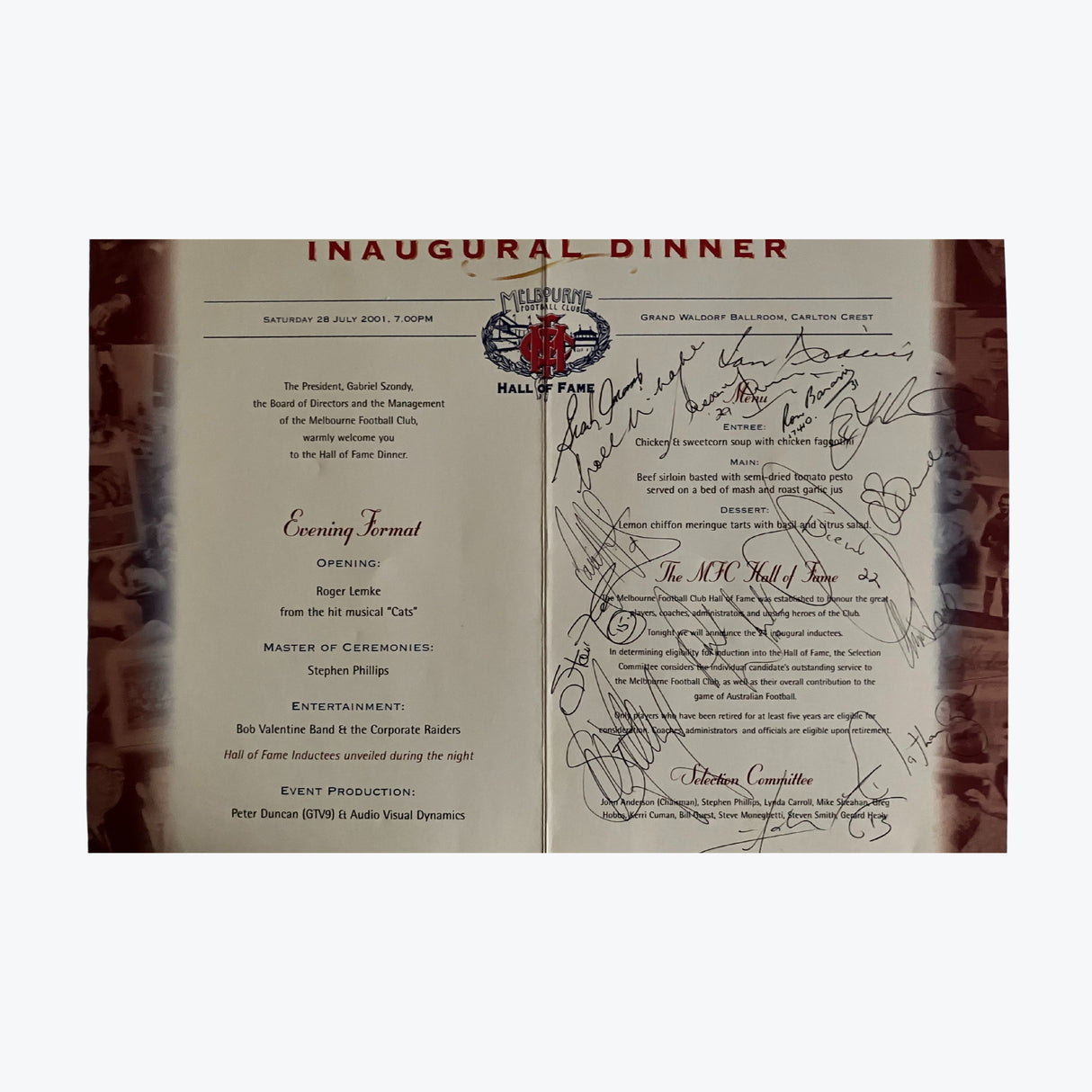 2001 Hall of Fame Dinner