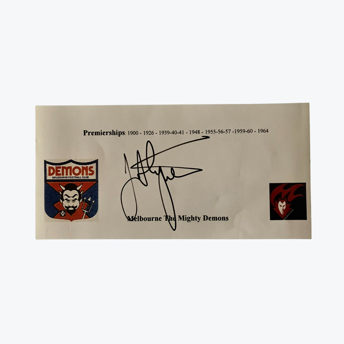 Melbourne Demons Jim Stynes Hand-Signed Envelope