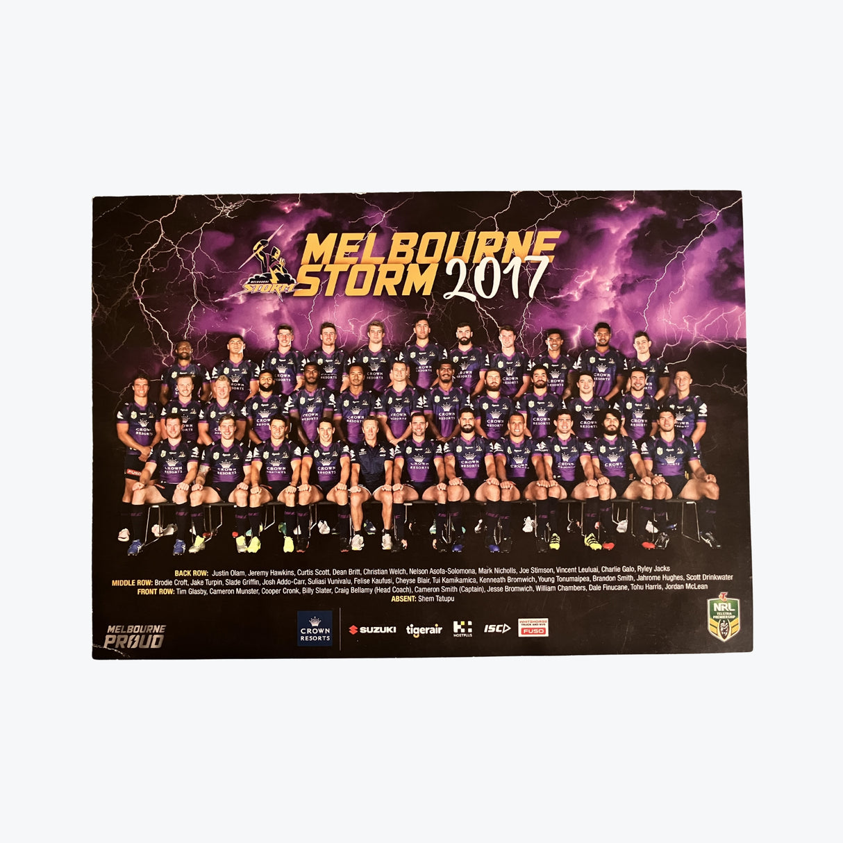 Melbourne Storm 2017 NRL Premiers Poster