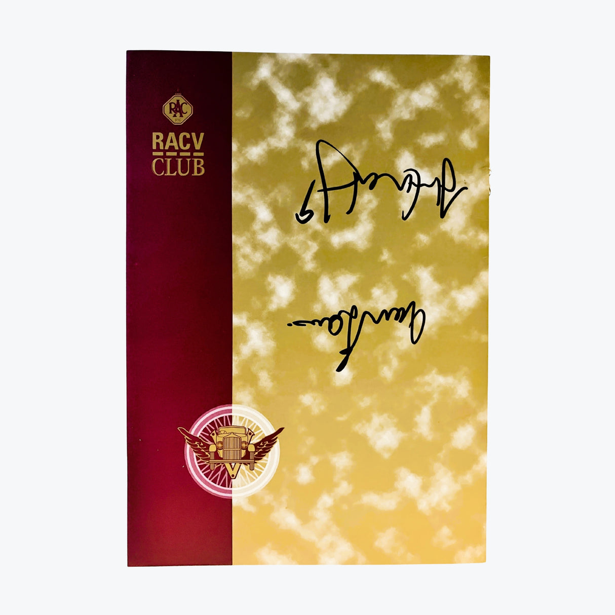 RACV Club Signed Function Menu