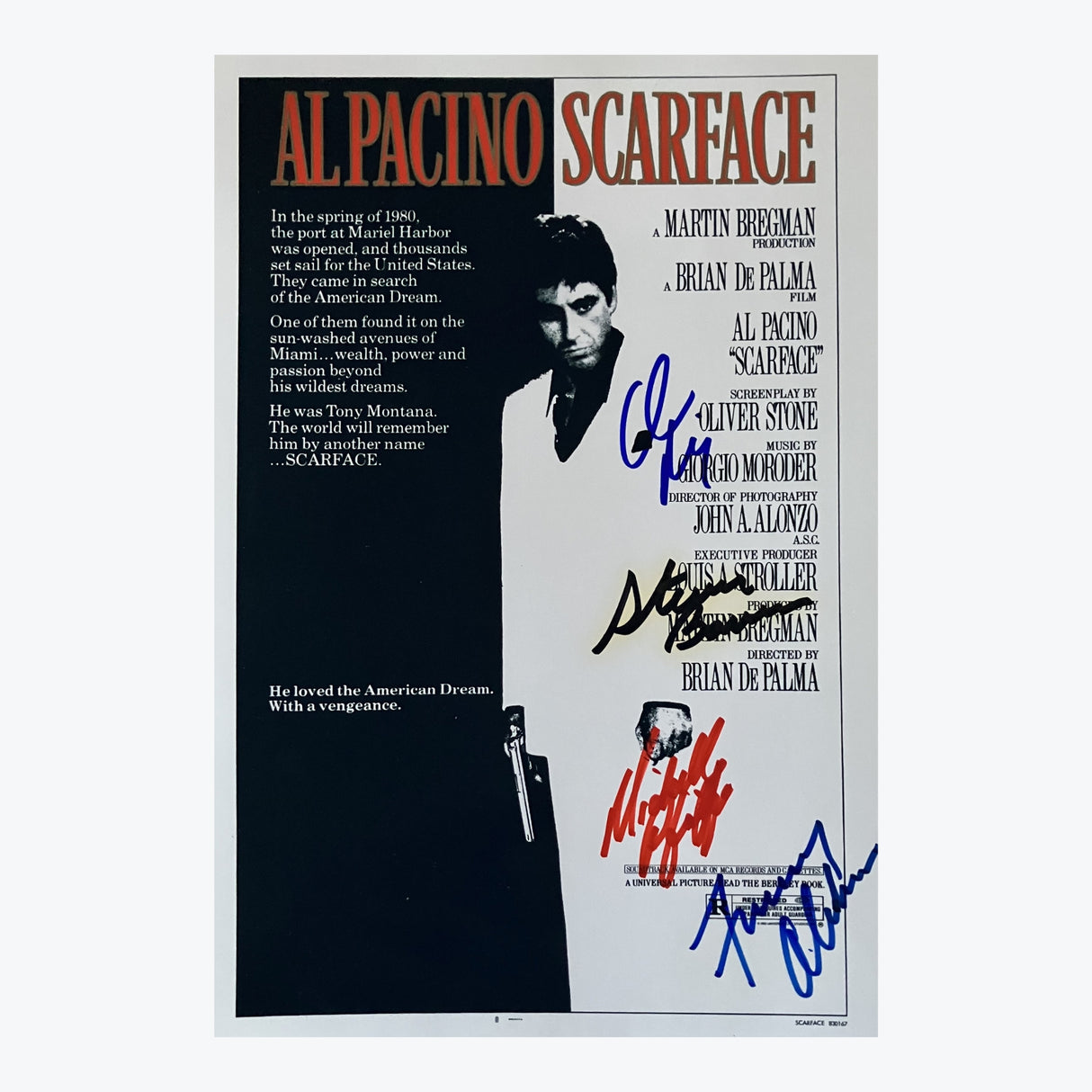 1983 Scarface Signed Promotional Poster