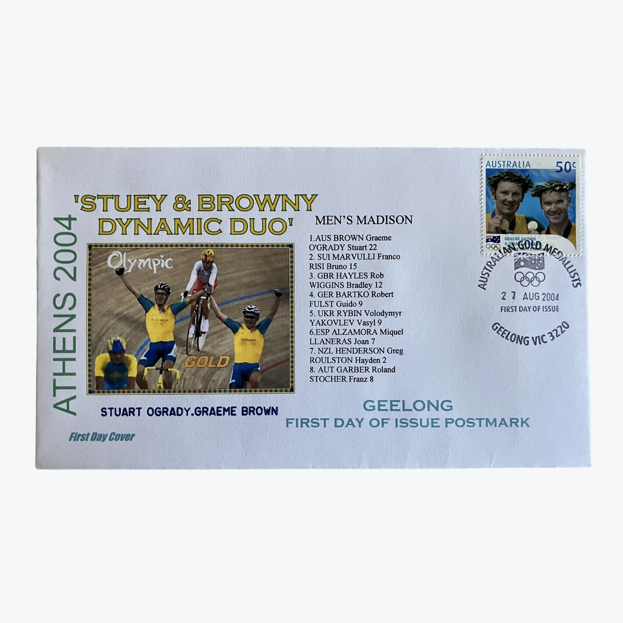 Stuart O'Grady and Graeme Brown - First Day Cover