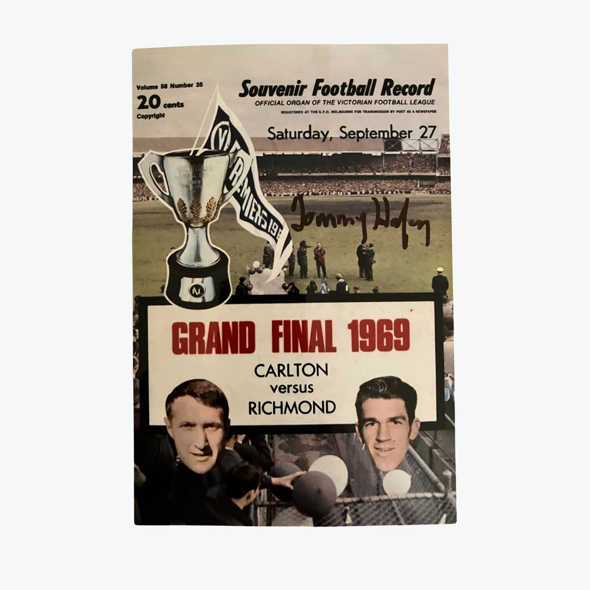 1969 VFL Grand Final Postcard