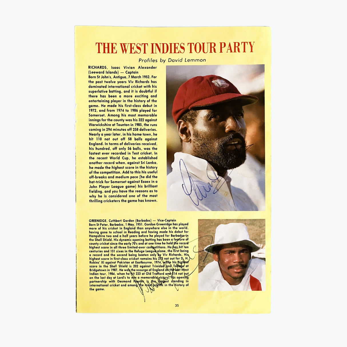 West Indies Tour Party