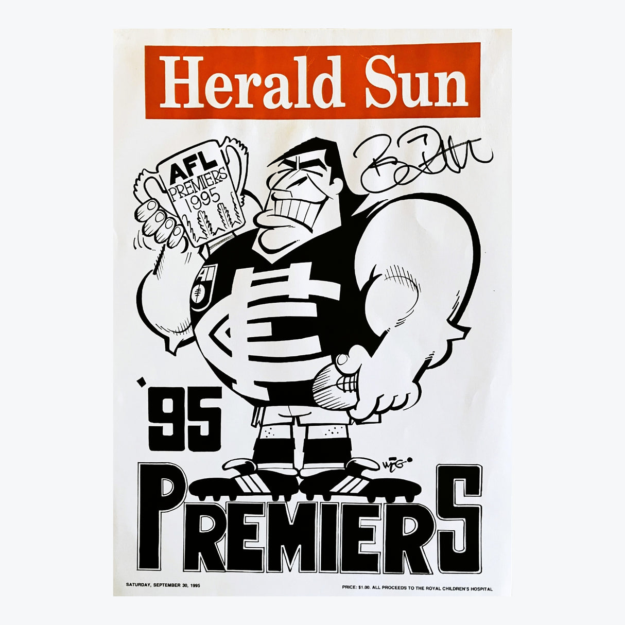 Carlton Blues 1995 WEG Premiership Signed Poster