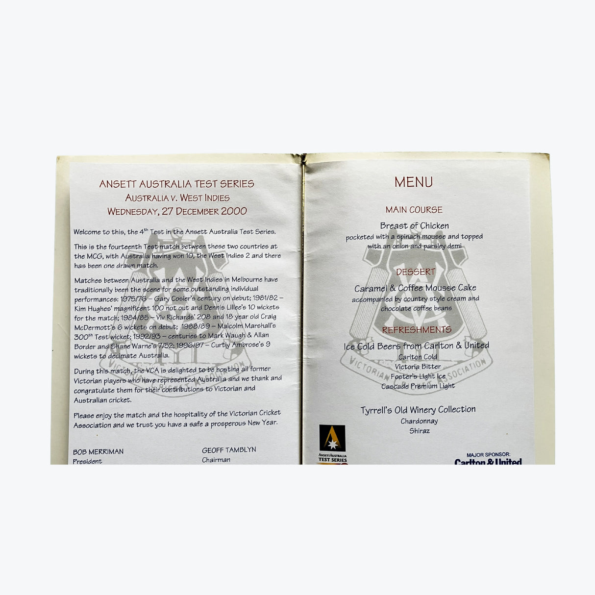 2000 Australia vs West Indies Test Series