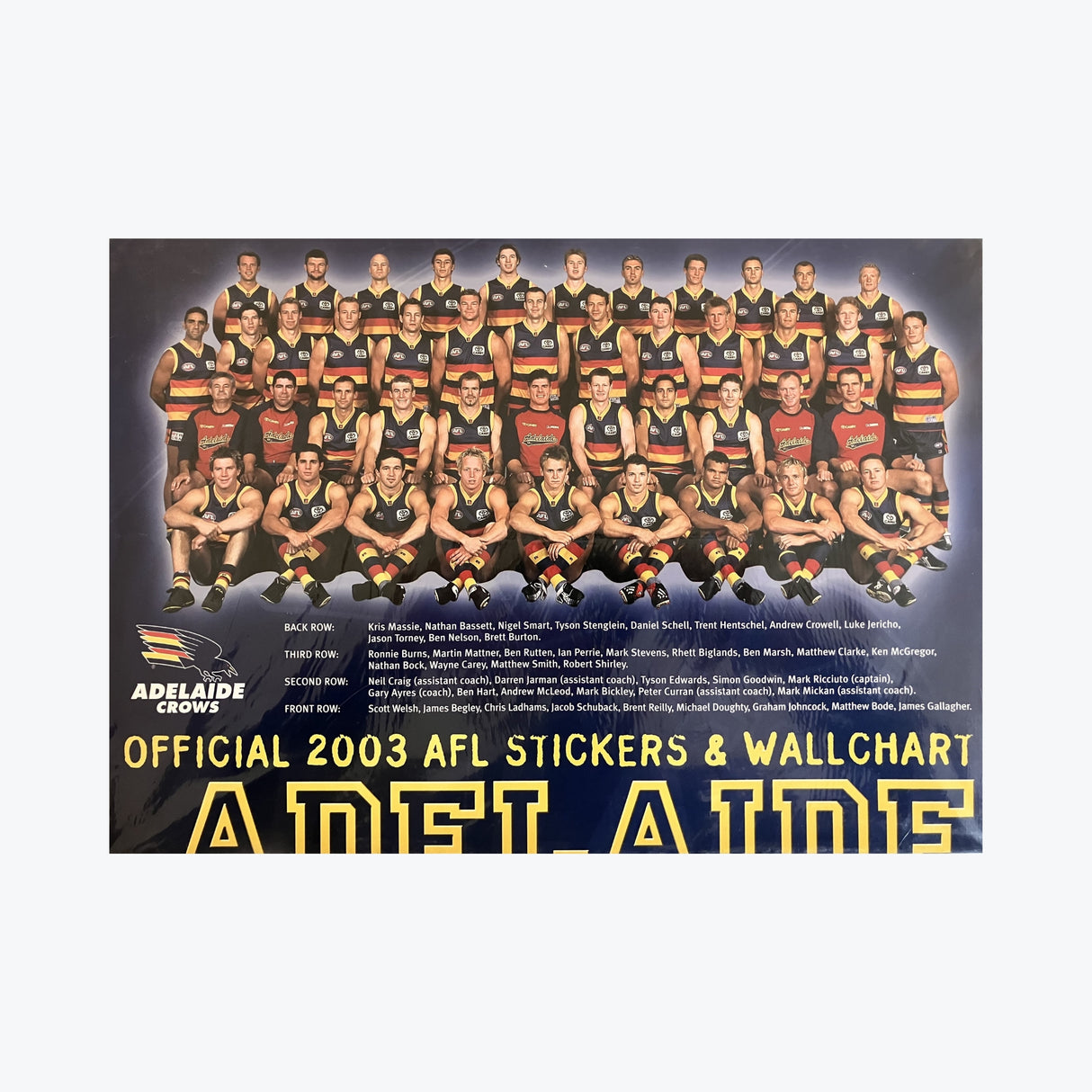 2003 Adelaide Crows Stickers and Wall Chart