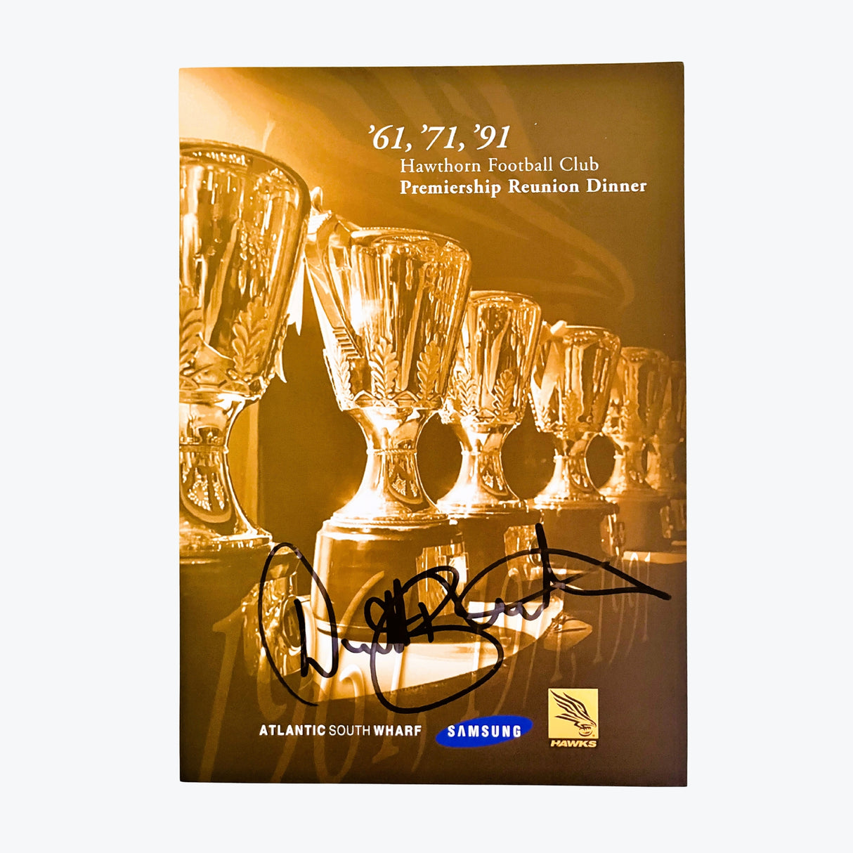 Hawthorn Hawks Premiership Reunion Dinner Signed Program