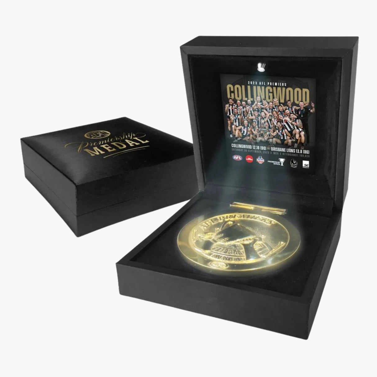 COLLINGWOOD 2023 PREMIERS MEDAL DISPLAY