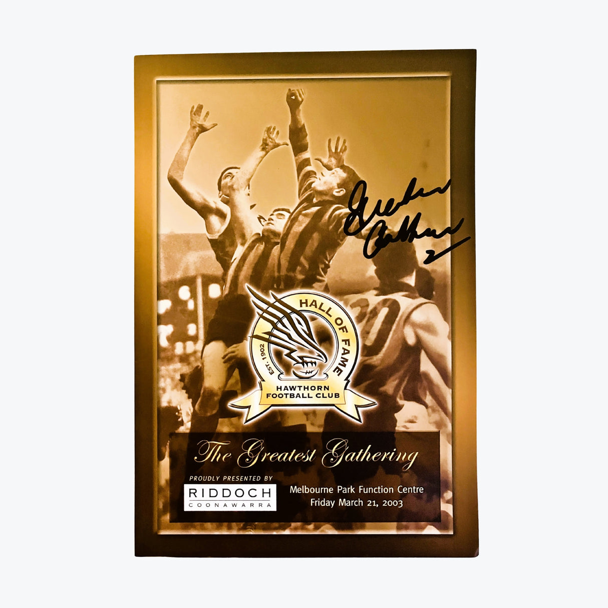 Hawthorn Hawks 2003 Hall of Fame Signed Program