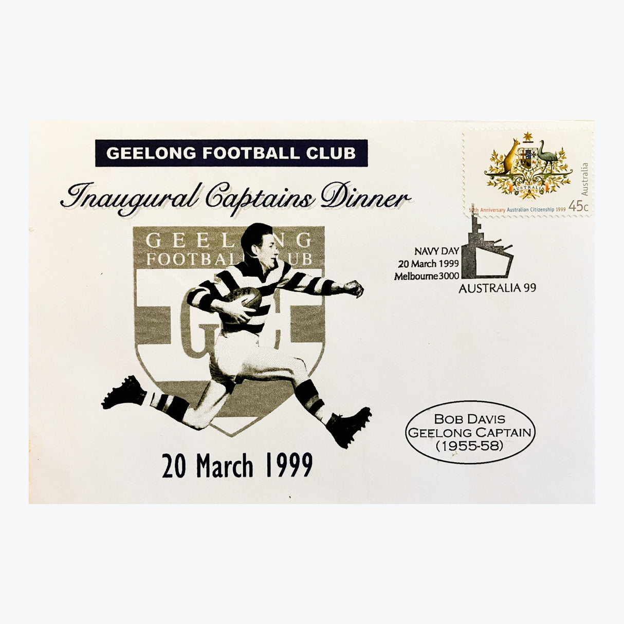 Geelong Cats 1999 Inaugural Captains Dinner Commemorative Cover