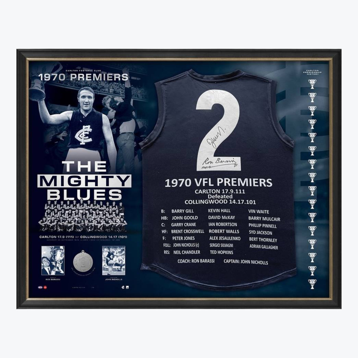 Ron Barassi and John Nicholls Dual Signed Guernsey