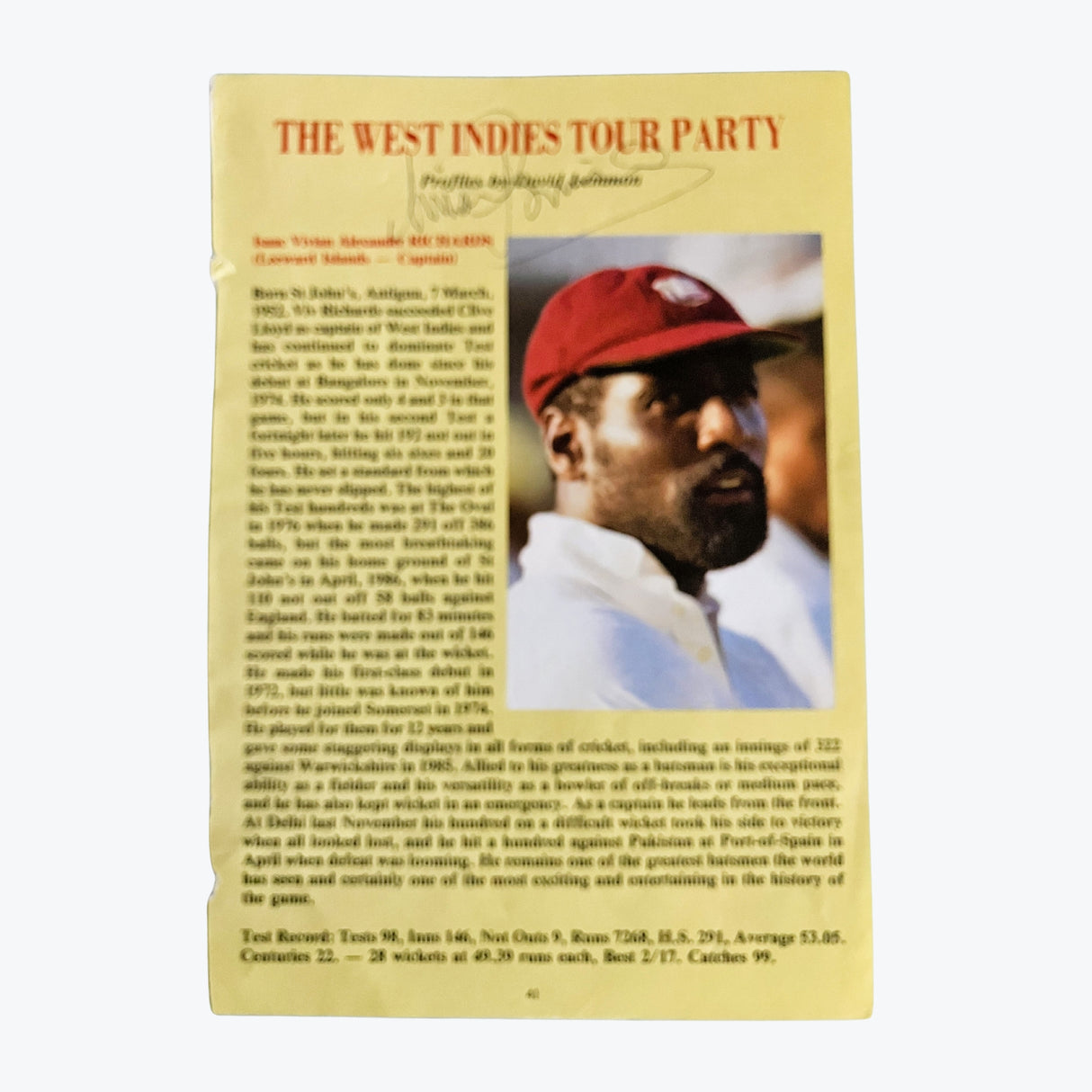 West Indies Tour Party